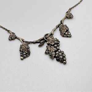 Vintage Sterling Silver and Marcasite Grapevine Necklace